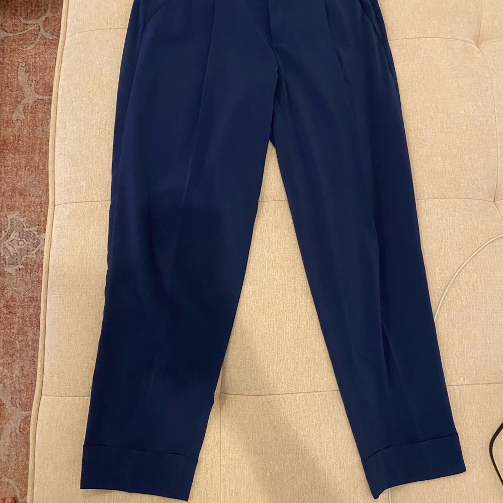 Alice + Olivia Silk Deep Blue Pants